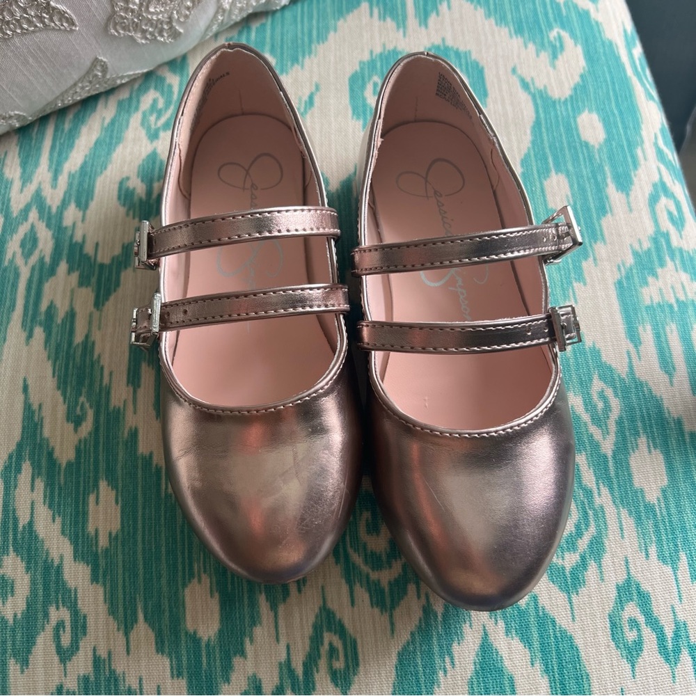 Jessica Simpson Rose Gold Mary Jane Little Girls Shoes
